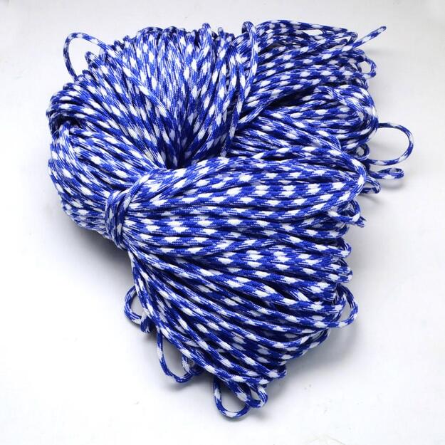 Parašiutų virvė(paracord) 4mm mėlyna/balta 1m