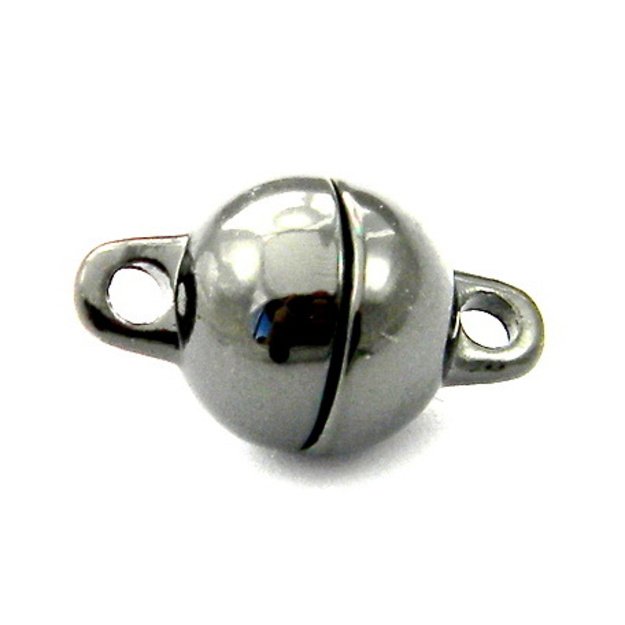 Užsegimas magnetinis 14x8mm juodintas apvalus lygus