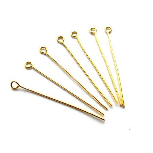 Smeigtukas su kilpute aukso spalvos 40x0,7mm 100 vnt.