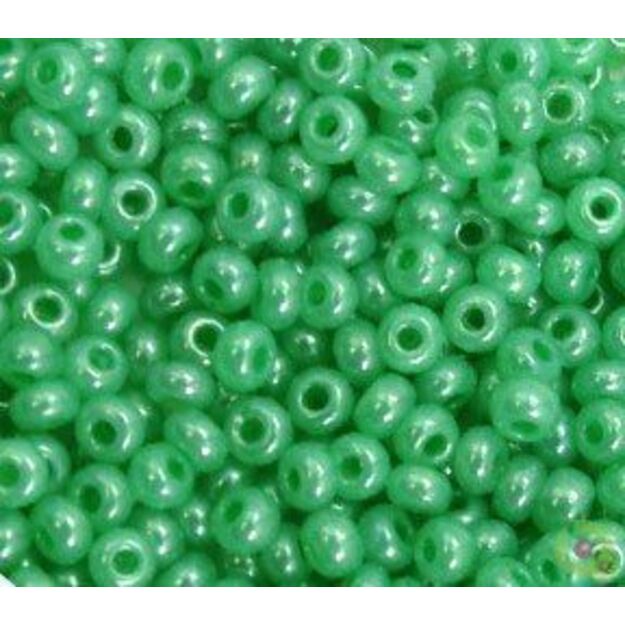 Čekiškas biseris Opaque-Lustered žalias(17356) 10/0 50g