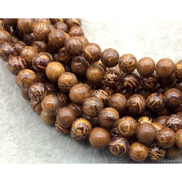Elephant skin jaspis apvalus 6mm juosta