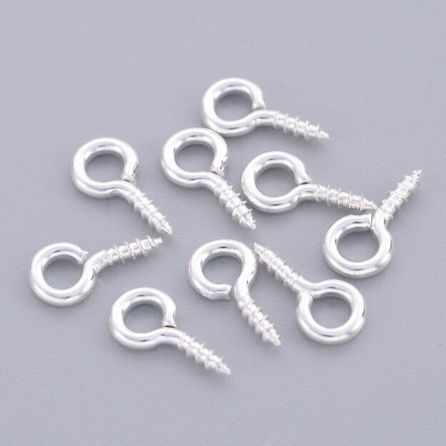 Pakabuko laikiklis-kilputė įklijuojamas sidabro sp. 10x5mm <b>10vnt</b>