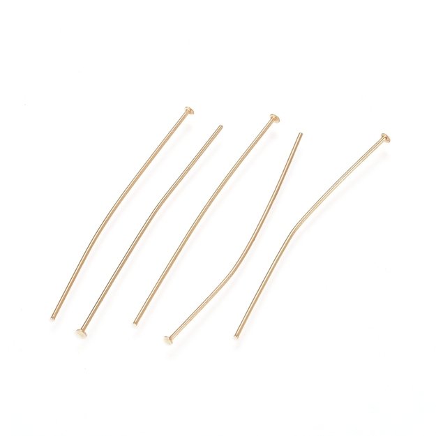 Nerūdijančio plieno smeigtukas plokščia galvute aukso sp. 0,6x40mm <b>4 vnt</b>