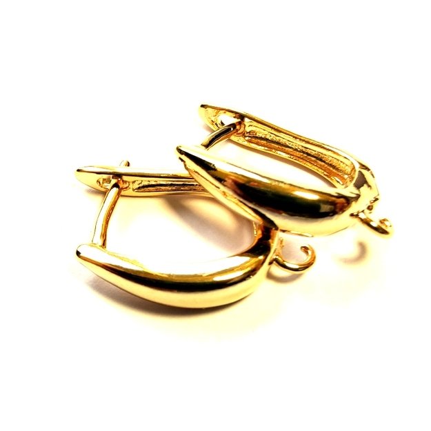 Kabliukai auskarams žalvariniai paauksuoti 4x21mm