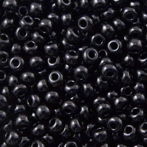 Čekiškas biseris Opaque juodas(23980) 10/0 50g