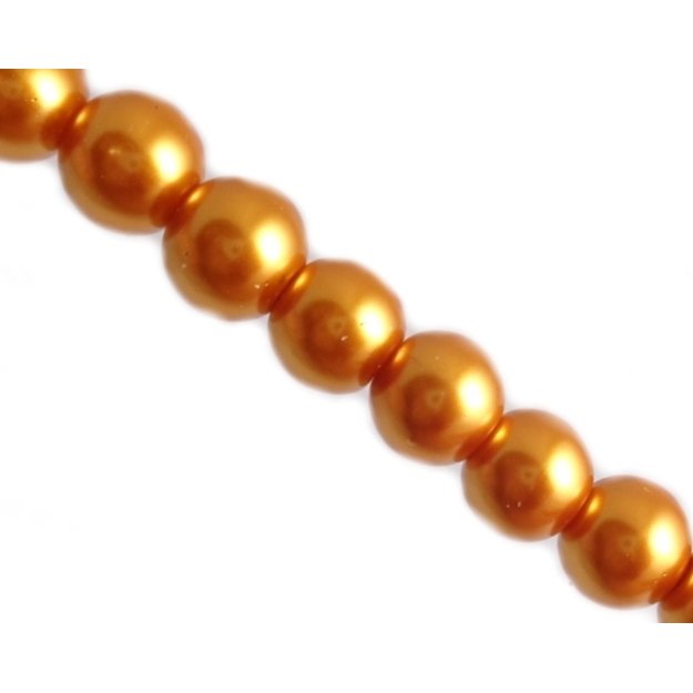 Stikliniai perlai t. geltoni 8mm, juosta