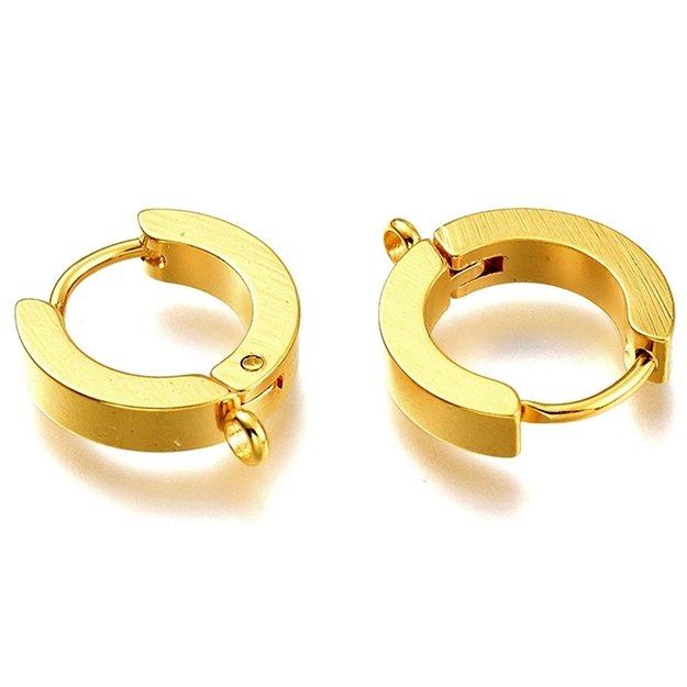 Kabliukai auskarams nerūd. plieno dengto auksu 15,5x14x3mm