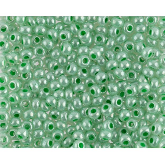 Čekiškas biseris Alabaster-Lustered Terra Color Lined žalias(37356) 10/0 50g