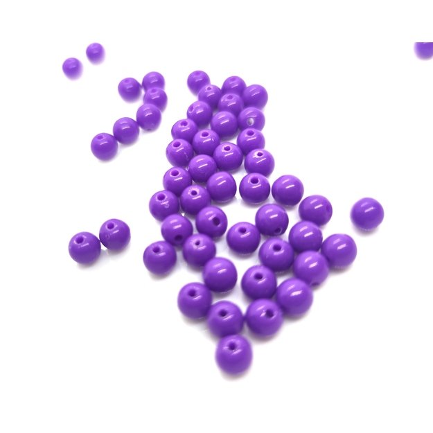 Plastikinis karoliukas violetinis 6mm 30vnt