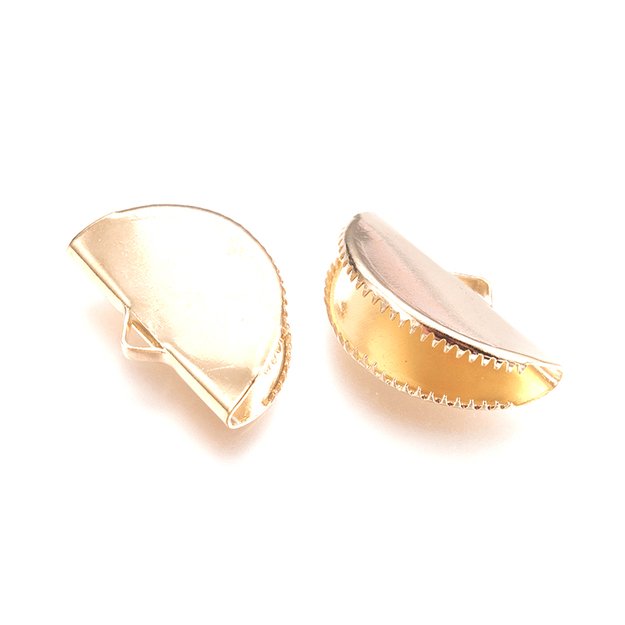 Spaustukas juostelei Vėduoklė šv. aukso sp. su dantukais 12,5x20x7mm