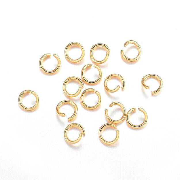 žiedelis nerūdijančio plieno <b>paauksuotas</b> 4x0,6mm <b>10vnt</b>
