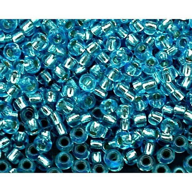 Čekiškas biseris Crystal akvamarino sp. su sid. šerdim(08265) 10/0 50g