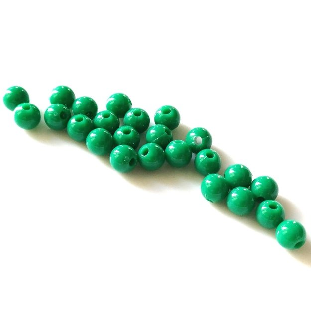 Plastikinis karoliukas žalias 6mm 30vnt