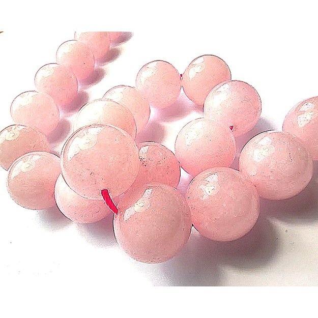 <b>Rožinis kvarcas</b> Madagaskaro apvalus 4mm, juosta