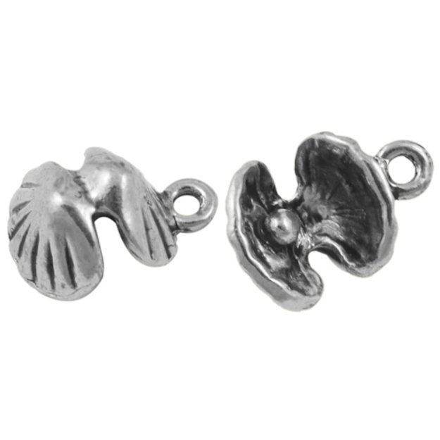 Pakabukas Kriauklė tamsinto sidabro sp. 15x11 mm