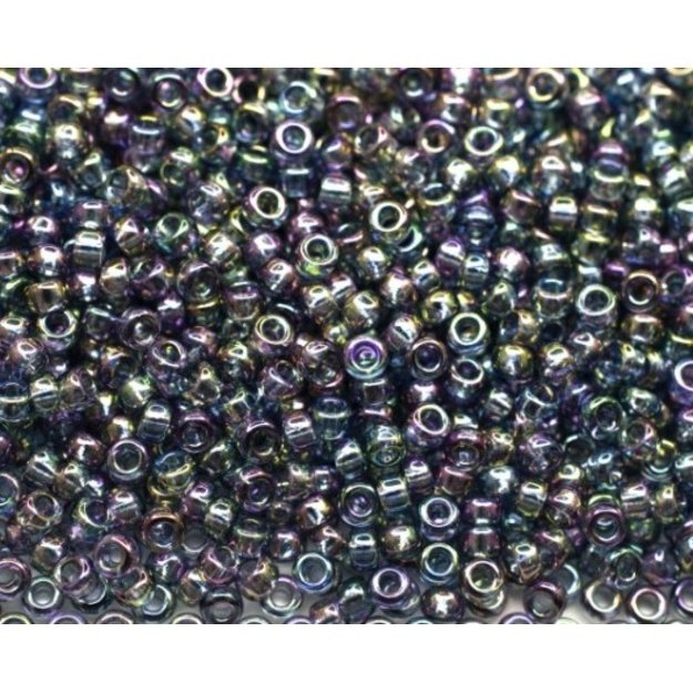 Čekiškas biseris Transparent-Rainbow pilkas(41141) 10/0 50g