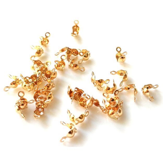 Užspaudžiamas burbuliukas aukso sp. 4x8mm 10 vnt.