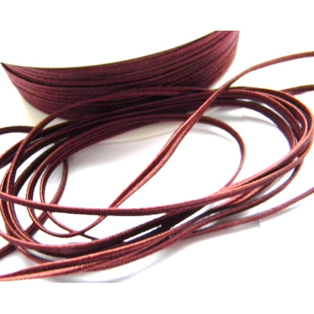 Sutažo juostelė  PEGA 3mm, t. ruda 7502  1m