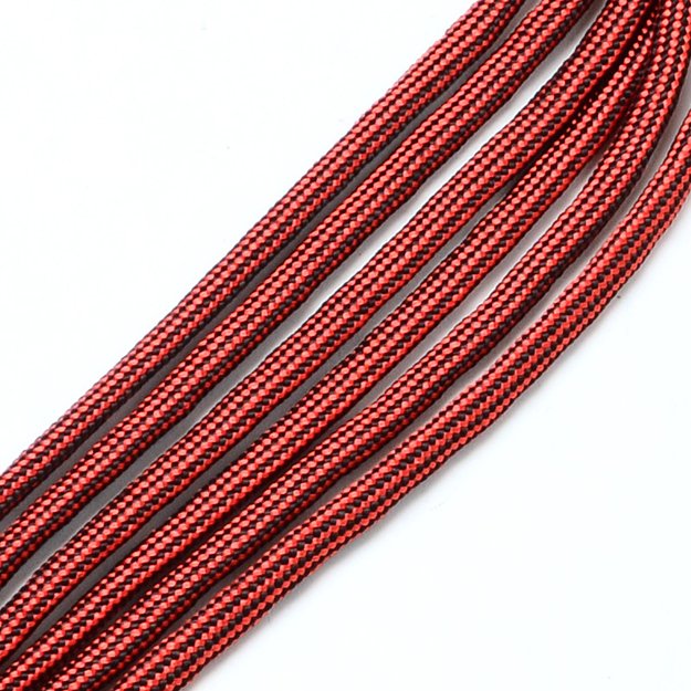 Parašiutų virvė(paracord) 4mm raudona-juoda 1m
