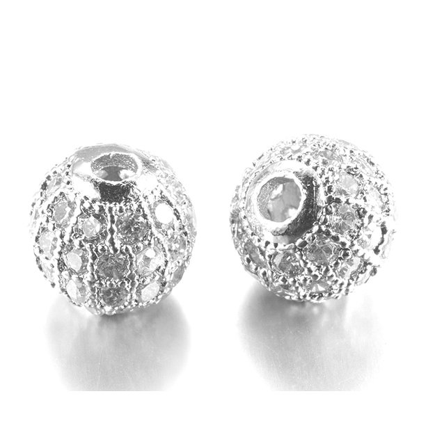 Intarpas žalvarinis Discoball su cirkonio akutėm platinos sp. 8mm