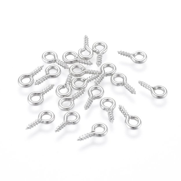 Pakabuko laikiklis-kilputė įklijuojamas platinos sp. 8x4mm <b>10vnt</b>