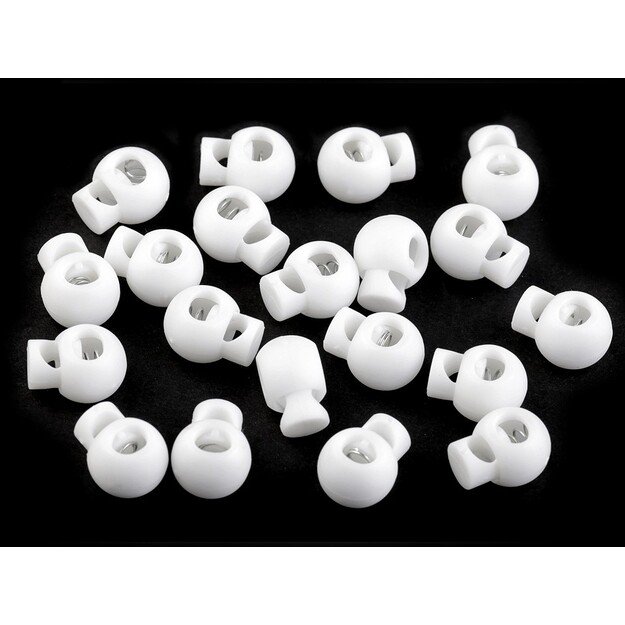 Fiksatorius virvelei plastikinis 15x19mm baltas matinis