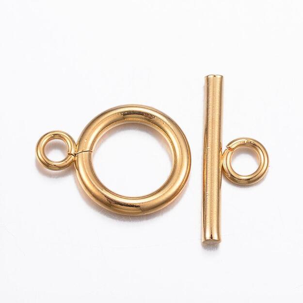 Užsegimas nerūdijančio plieno paauksuotas 16x12mm 18x7mm