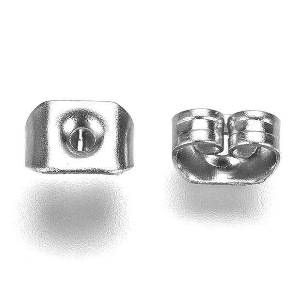 Užspaustukai auskarams nerūdijančio plieno 5x3,5x2,5mm 1pora