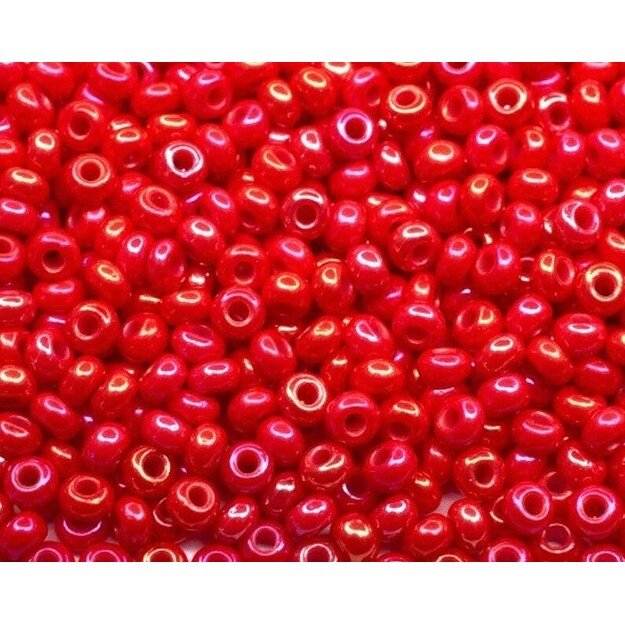 Čekiškas biseris Opaque-Rainbow raudonas(94170) 10/0 50g