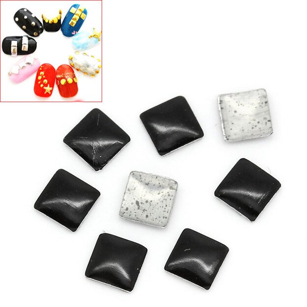 Akutės nagams juodos keturkampės 3x3mm, 1000vnt