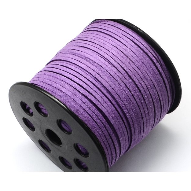 Zomšinė juostelė violetinė 3x1,5mm 1m