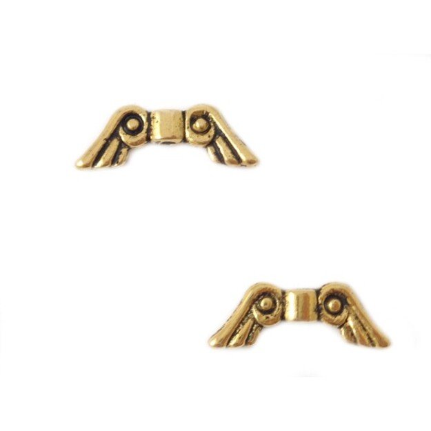 Intarpas Sparnai ant. aukso sp. 6x16mm