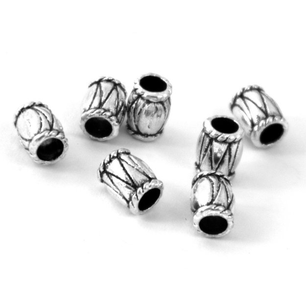 Intarpas Būgnelis ant. sidabro sp. 6x4,5mm