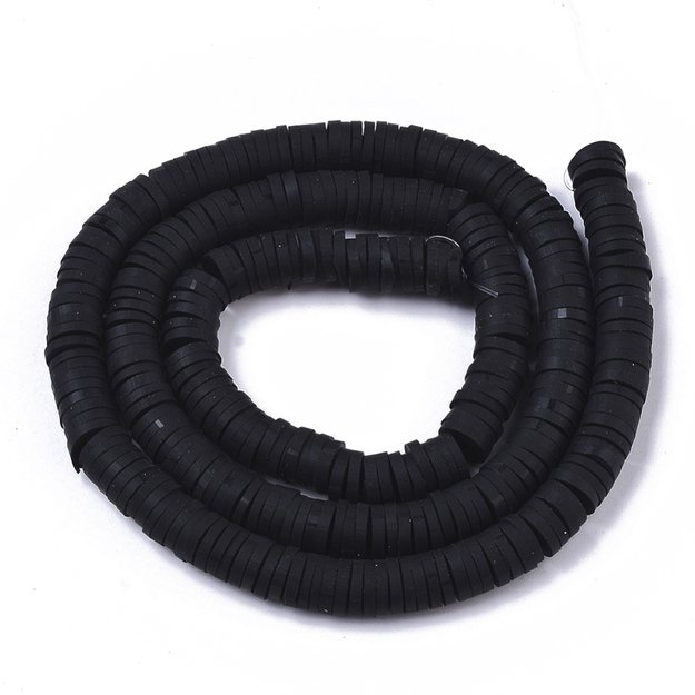 Fimo /polimerinio molio diskai juodi 6x0,5-2mm <b>~40cm</b>