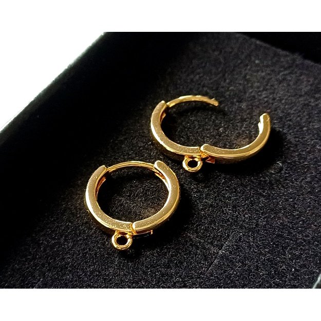 Kabliukai auskarams žalvariniai paauksuoti 2,5x13,5mm