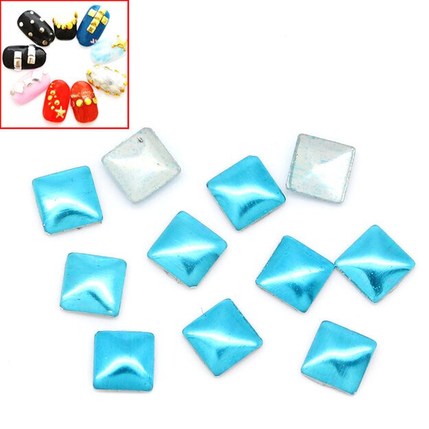 Akutės nagams mėlynos keturkampės 3x3mm, 1000vnt