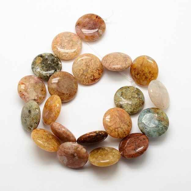 Agatas natūralus įvairiaspalvis 20x7mm, juosta