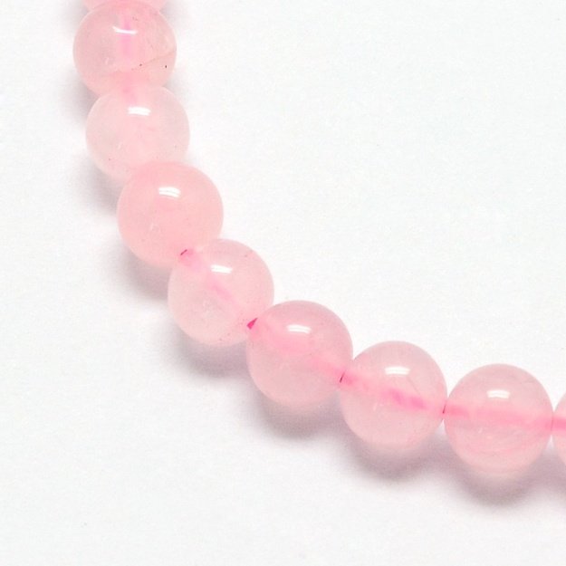 Rožinis kvarcas apvalus 10mm, juosta
