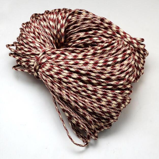 Parašiutų virvė(paracord) 4mm gelsva/bordo sp. 1m