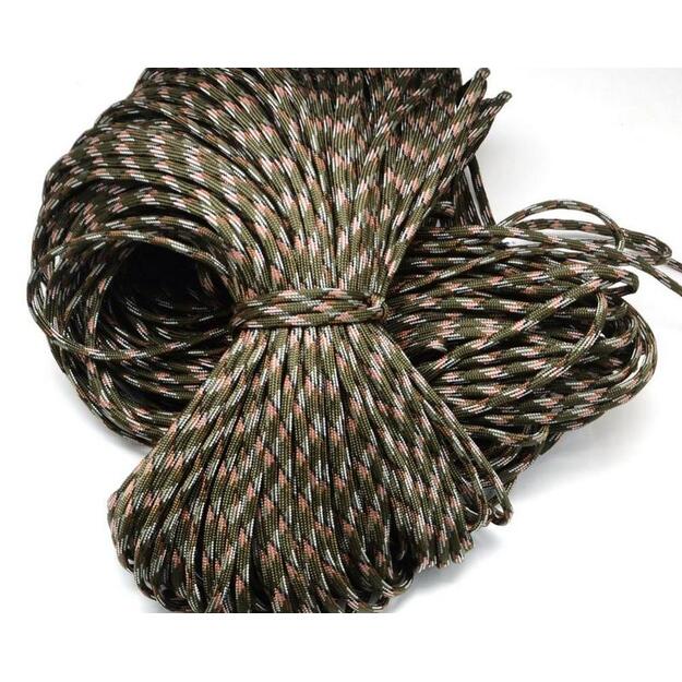 Parašiutų virvė(paracord) 4mm chaki/balta/ruda 1m