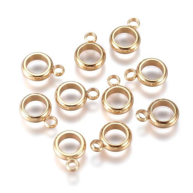 Pakabuko laikiklis nerūdijančio plieno paauksuotas 6x2,5mm