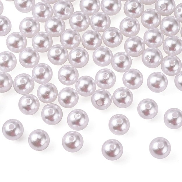 Akriliniai karoliukai-perliukai apvalūs balti 5mm <b>10g</b>