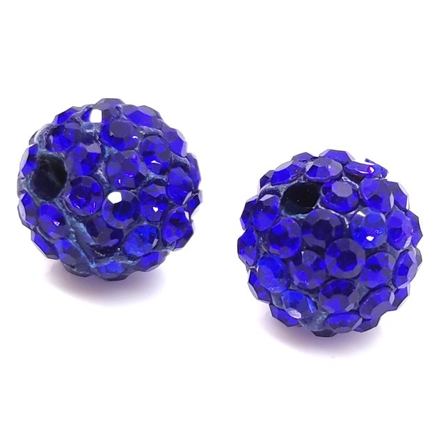 Karoliukas Shamballa ultramarino su ultramarinos sp. akutėmis 8mm
