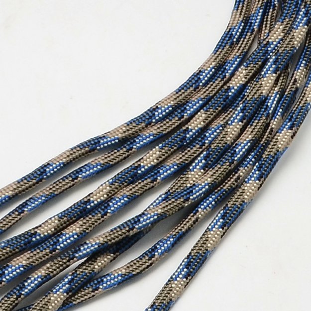 Parašiutų virvė(paracord) 4mm mėlyna/pilka/juoda 1m