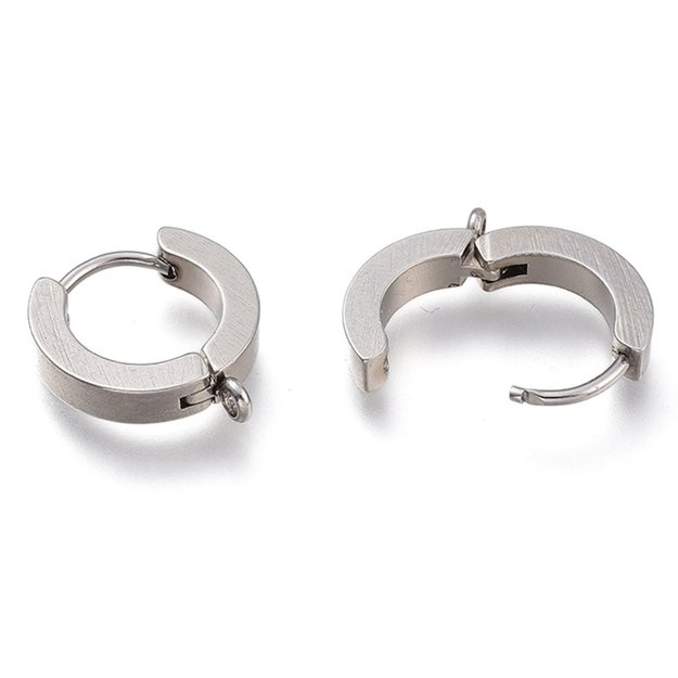 Kabliukai auskarams nerūd. plieno 15,5x14x3mm