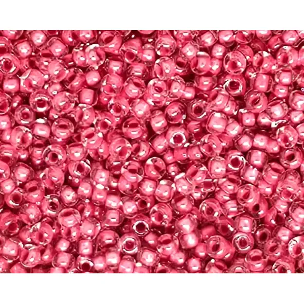 Čekiškas biseris skaidrus rožine šerdim(38698) 10/0 50g
