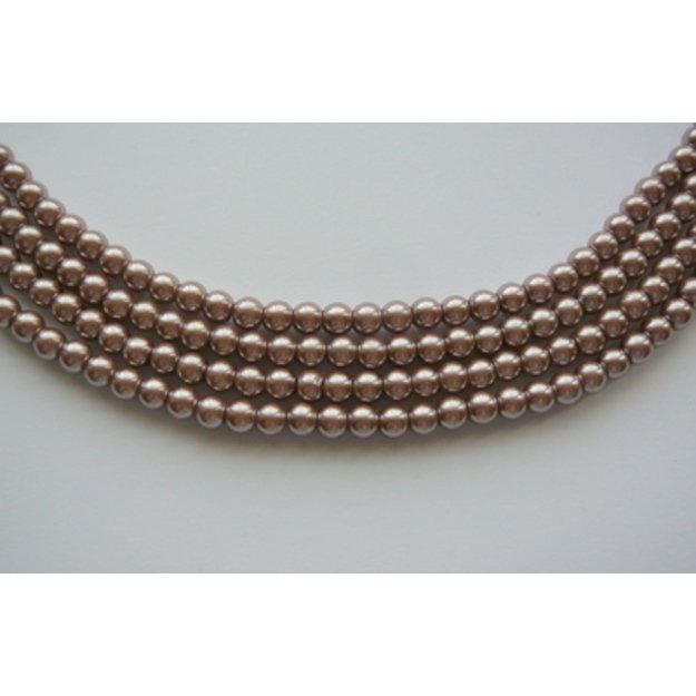 Stikliniai perlai Cappuccino 6 mm juosta