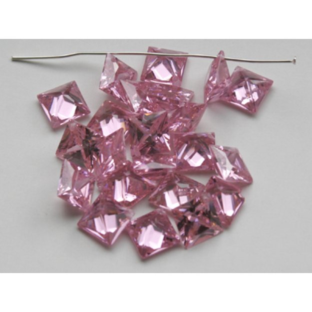 Cirkonio pakabukas rombas rožinis 10x10x6mm