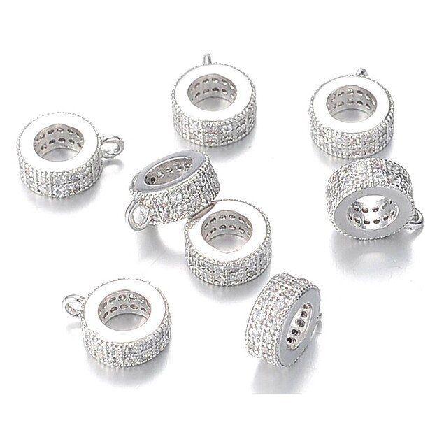 Laikiklis pakabukui plieno sp. su skaidriomis cirkonio akutėmis 10x8x3mm