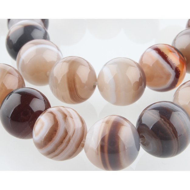 Agatas Botsvanos apvalus 12mm, juosta